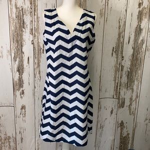 Top it Off Navy and White Shift Dress